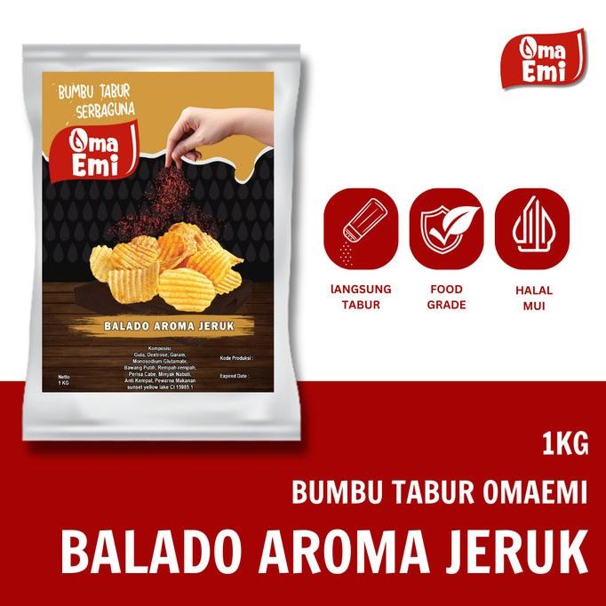 

SALE! BUMBU TABUR BALADO AROMA JERUK HALAL KUALITAS TERJAMIN 1 KG