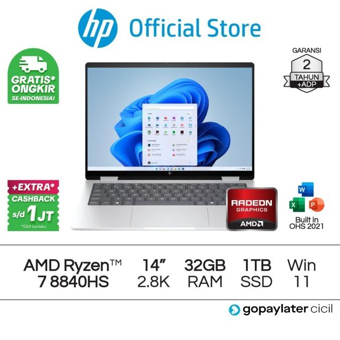 Laptop Hp Envy X360 Amd Ryzen 7 Radeon 32Gbram 2Tbssd W11 Home 14 Inch