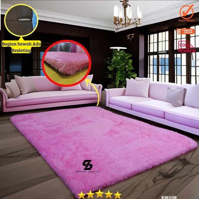 Karpet Bulu Rasfur Ukuran 160X100X3.5Cm