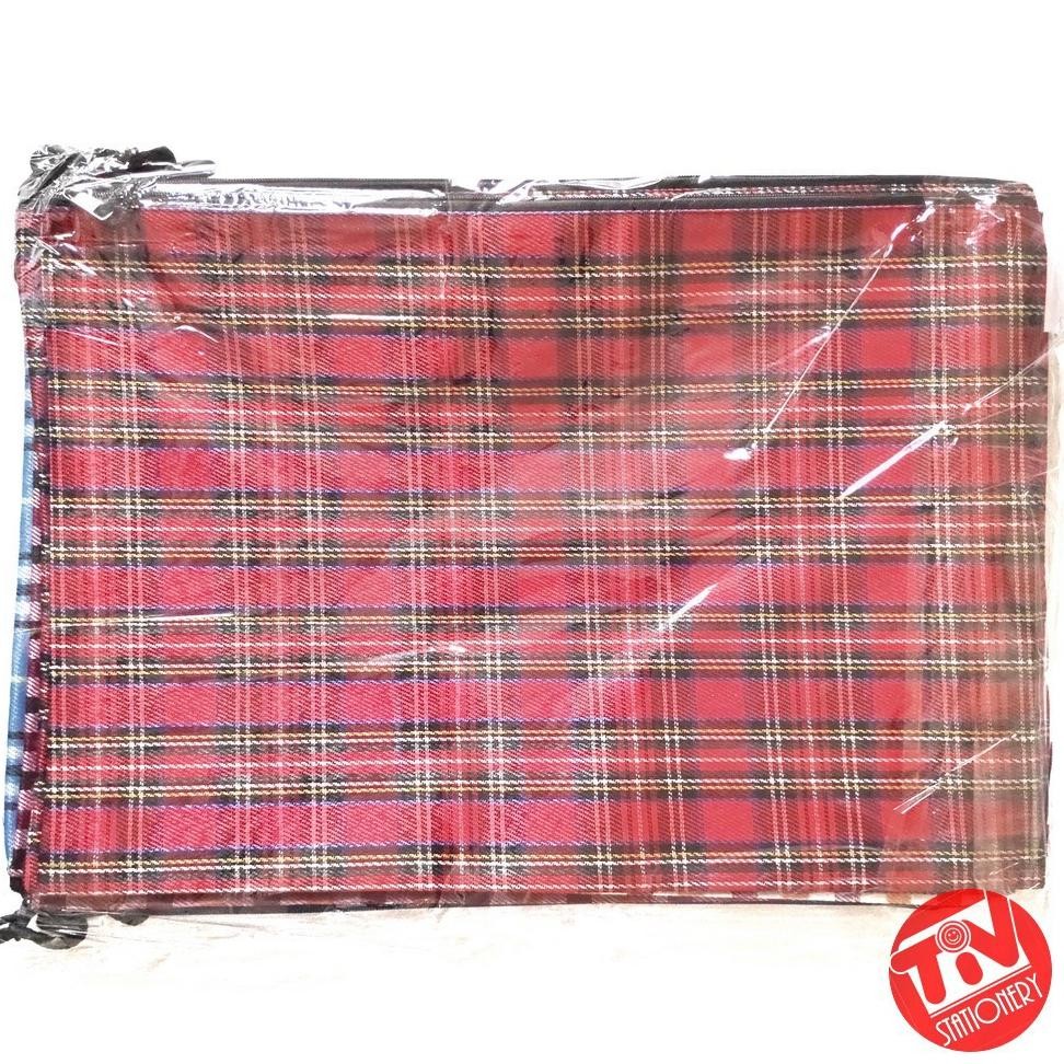 

RUBYSU MAP ZIPPER / RESLETING JOYKO DOCUMENT BAG B4 MOTIF KOTAK (1 PACK = 12 PCS)