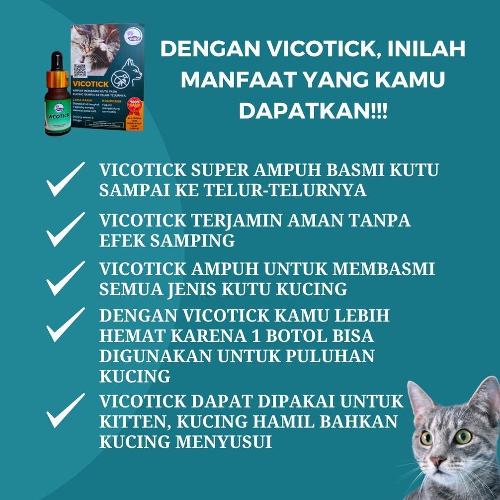 hjk Obat Kutu Kucing VICOTICK Ampuh Basmi Kutu Aman Untuk Kitten Manjur Basmi Kutu Sampai Telor Bisa