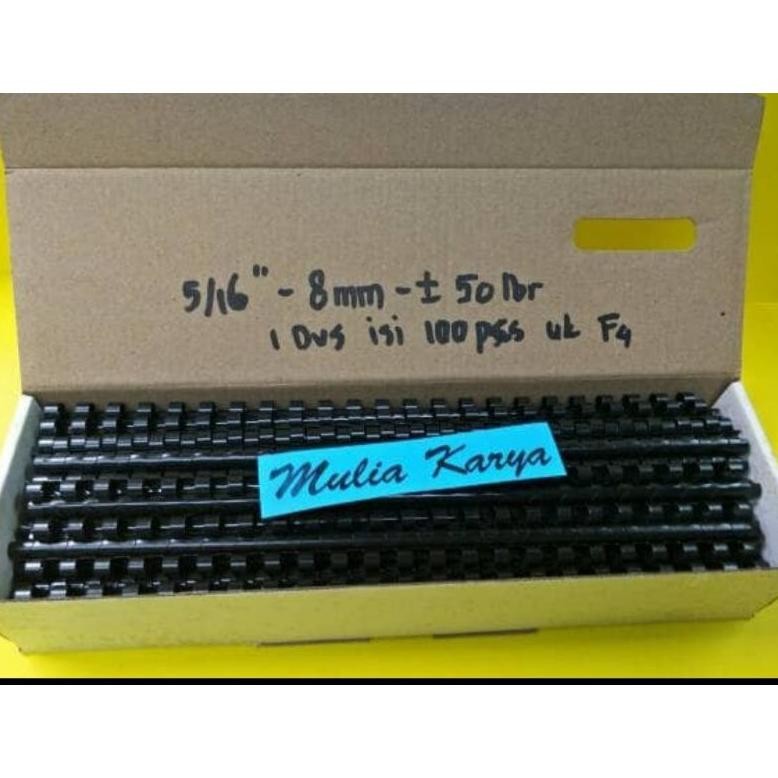

RUBYSU SPIRAL JILID PLASTIK FOLIO 5/16' (8MM) 23 LUBANG