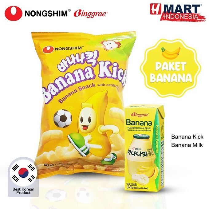 

stav nongshim banana kick & banana lk - paket banana