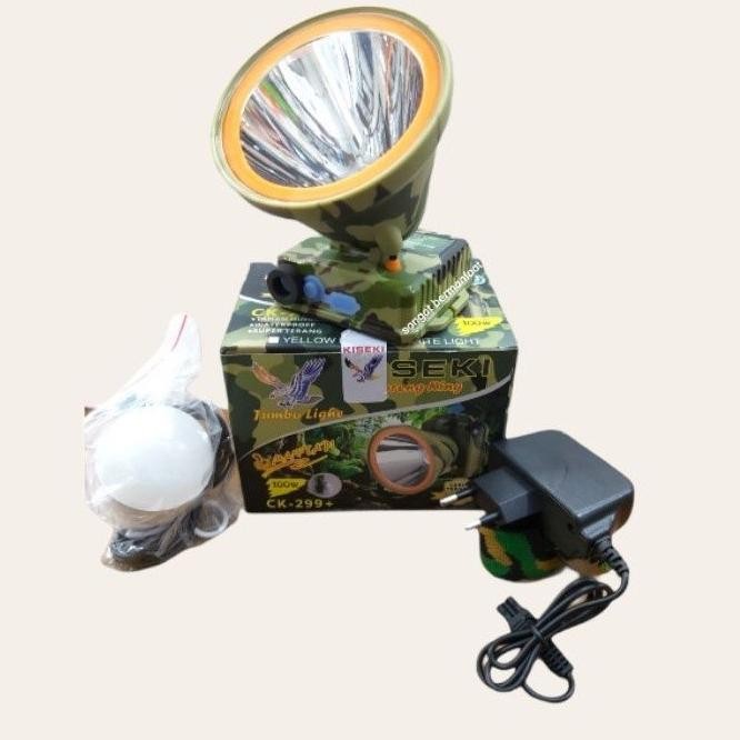 PJ24 COD Senter Kepala LED Headlamp 100 Watt Kiseki CK 299+ Army Loreng Cahaya Putih  Waterproof Sup