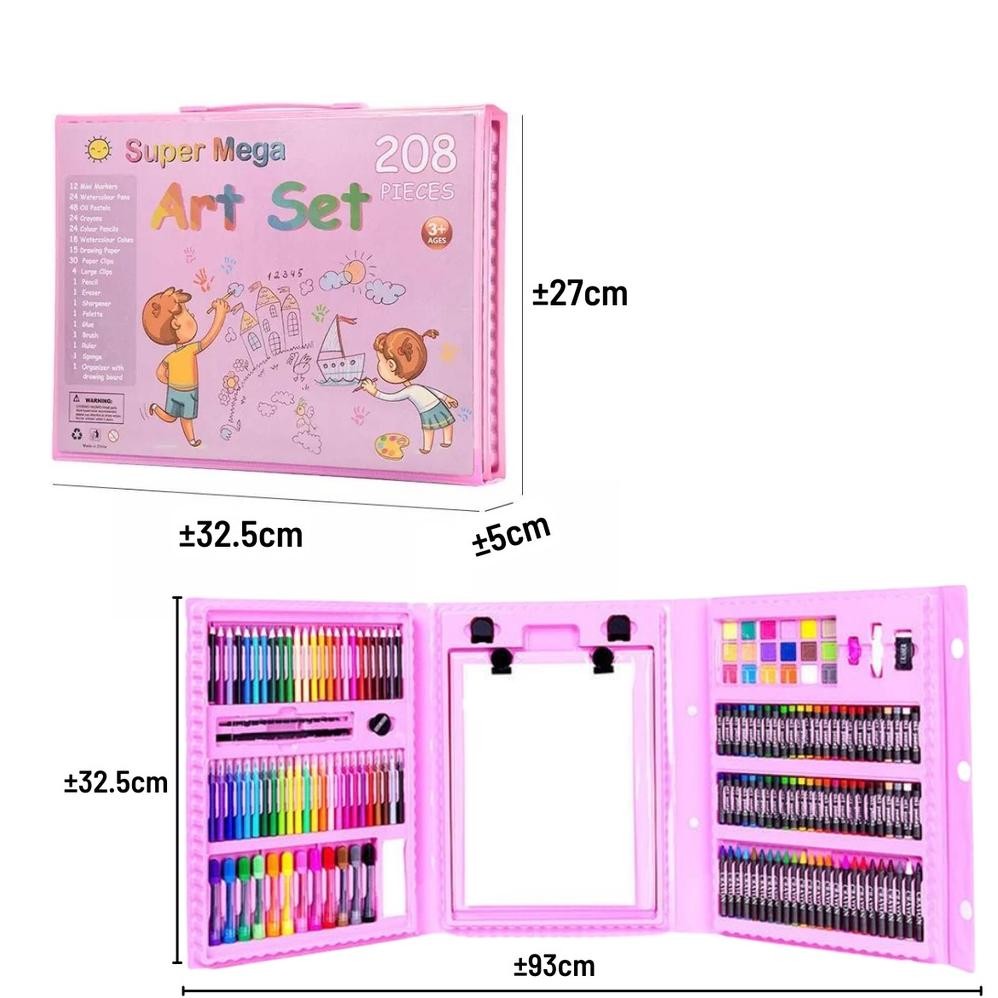 

PROMO Crayon Set 208pcs / Alat Menggambar Mewarnai Dan Melukis Lengkap Isi 208 Pcs Untuk Anak-Anak / Kit Art Supplies Painting Set For Children / Krayon Hadiah Kado Ulang Tahun Anak Birthday Gift Water Colors Pensil Warna Pencil Colours Coloring Set Oy58