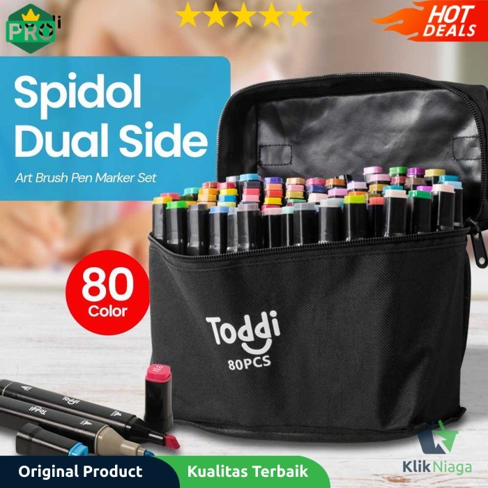 

TERBARU Toddi Spidol Dual Side Fine Art Brush Pen Art Marker Set 80 Color - HOT SALE!