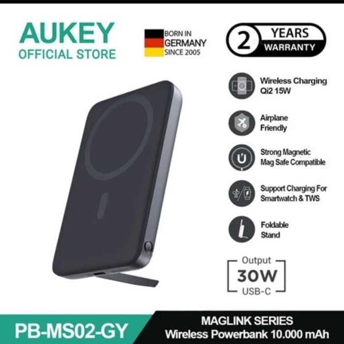 aukey power bank magnetic wireless charging 10000mah pd30w