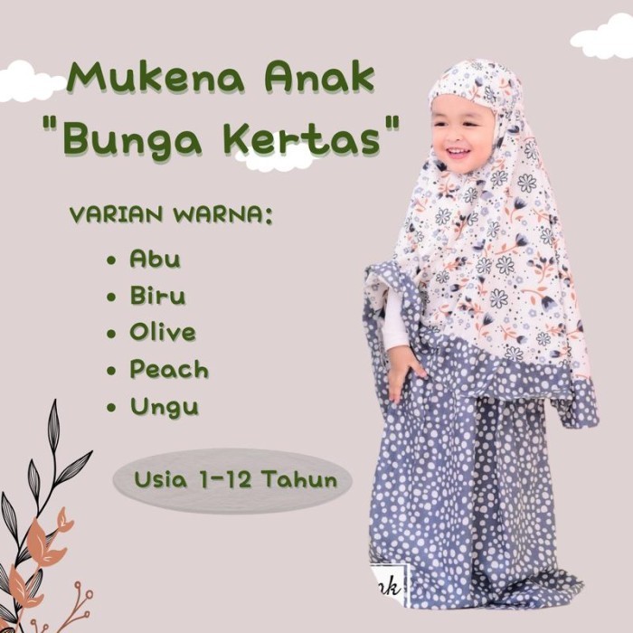 Mukena Anak 1 2 3 4 5 6 7 Tahun Bahan Adem Rayon