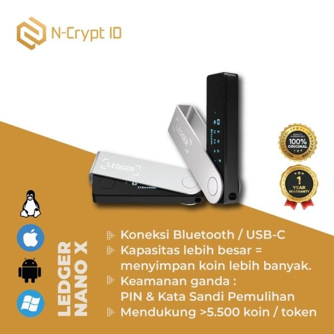 Ledger Nano X Crypto Hardware Wallet Dompet Bitcoin Cryptocurrency Terlaris