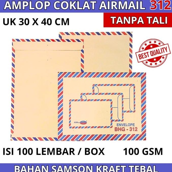 

Amplop Coklat Tebal Bhg 312 (30X40Cm) Am Tanpa Tali Isi 100