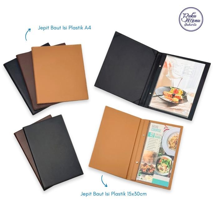 

Buku Menu Jakarta - Buku Menu Kulit Jepit Baut Isi Plastik A4 & 15X30Cm Hitam, Coklat Muda, Coklat Tua - Cafe, Coffee Shop, Restoran, Hotel