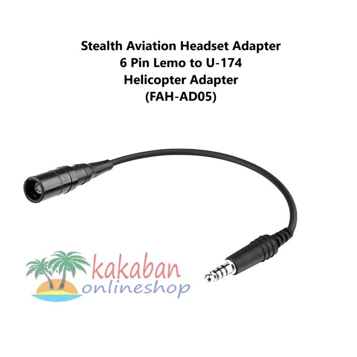 TERBARU Stealth Aviation Headset Adapter 6 Pin Lemo to U 174 Helicopter HOT SALE