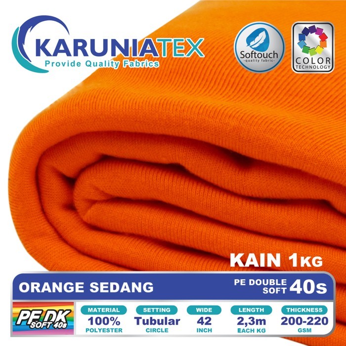 

Kain Bahan Kaos PE Double Soft Premium Kiloan Orange Sedang (Bahan Sweater)