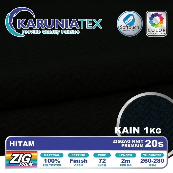 

Kain Zigzag Premium 20s Kiloan Hitam Karunia Textile