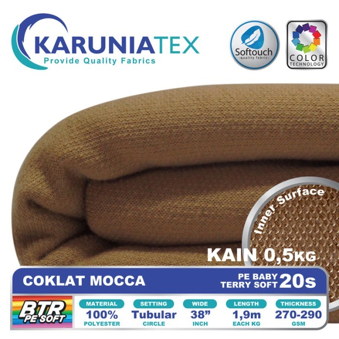 

Bahan Baby Terry PE Soft 20s 0,5Kg Coklat Mocca Karunia Textile