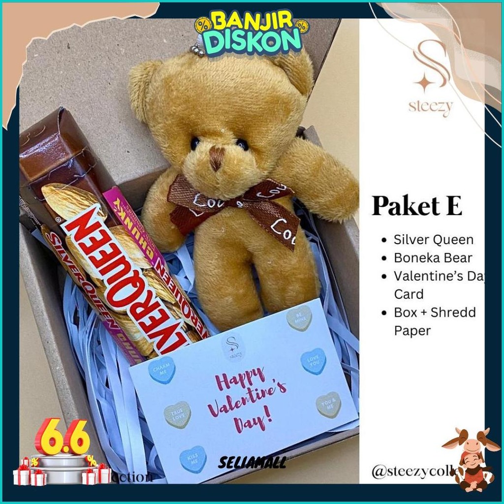 

Paket Silverqueen Bear Edisi Valentine / Coklat Silverqueen Beruang Valentines Day / Hadiah Hari Guru Termurah Banget