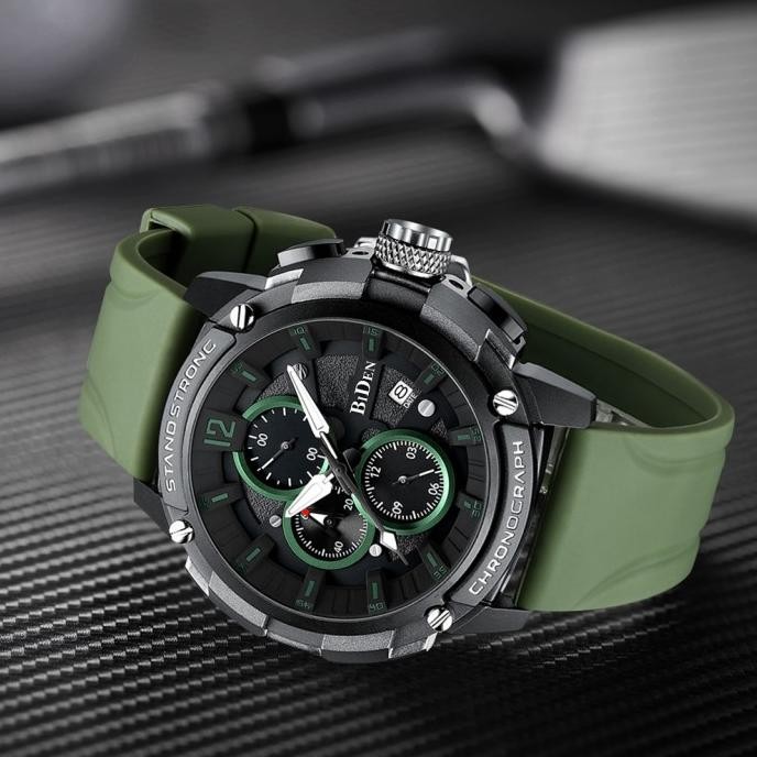 Biden Jam Tangan Pria Chronograph Tahan Air Quartz Top Bisnis Kasual