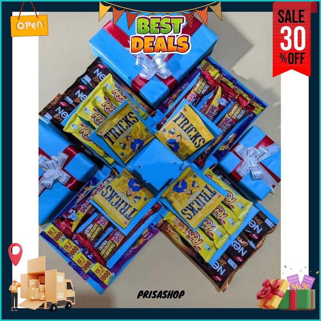

Snack Box, Eksplosion Box Snack , Box Uang, Kado Ultah Wanita, Gift Box 3 Layer Ada Tarik Uang Siap Kirim