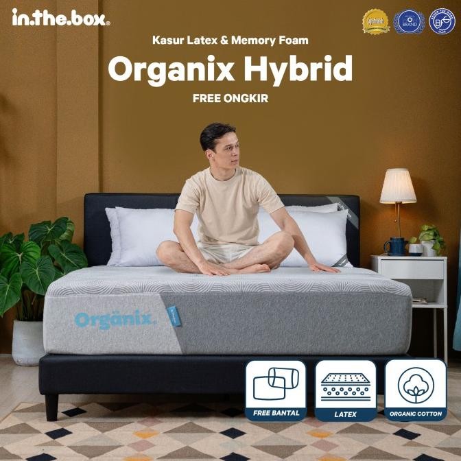 Kasur Busa Latex Inthebox Organix Hybrid 160X200 - Free Bantal