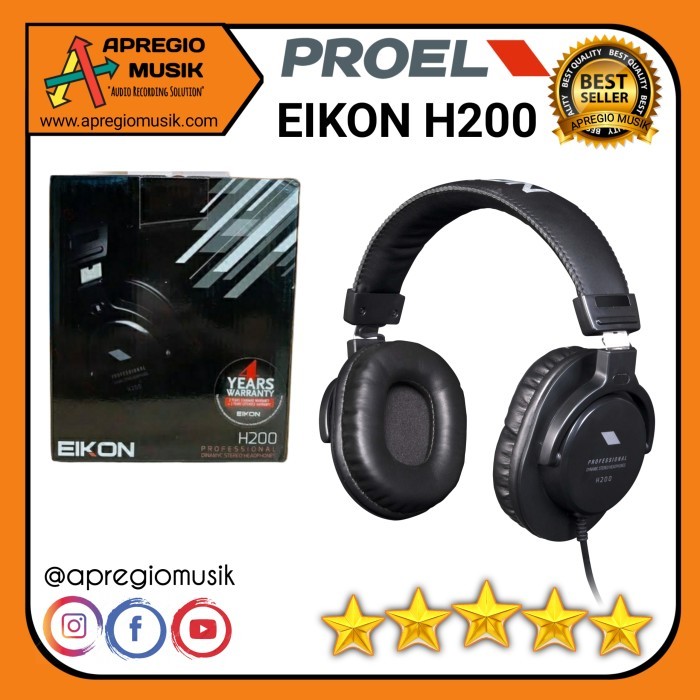 Proel Eikon H200 Monitor Closed Back Professional Stereo Headphone