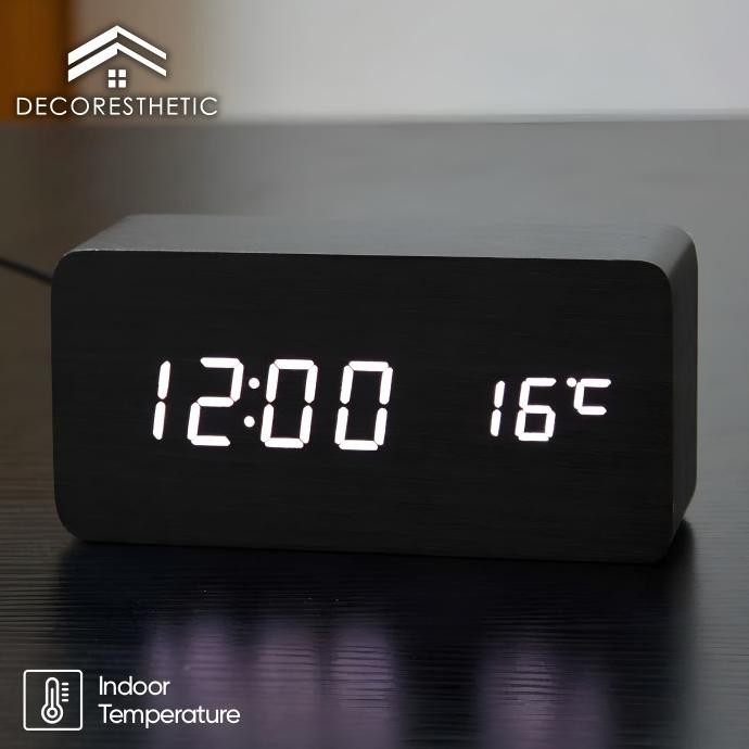 Jam Meja Modern Digital Hias Dekorasi Kamar Led Aesthetic Minimalis