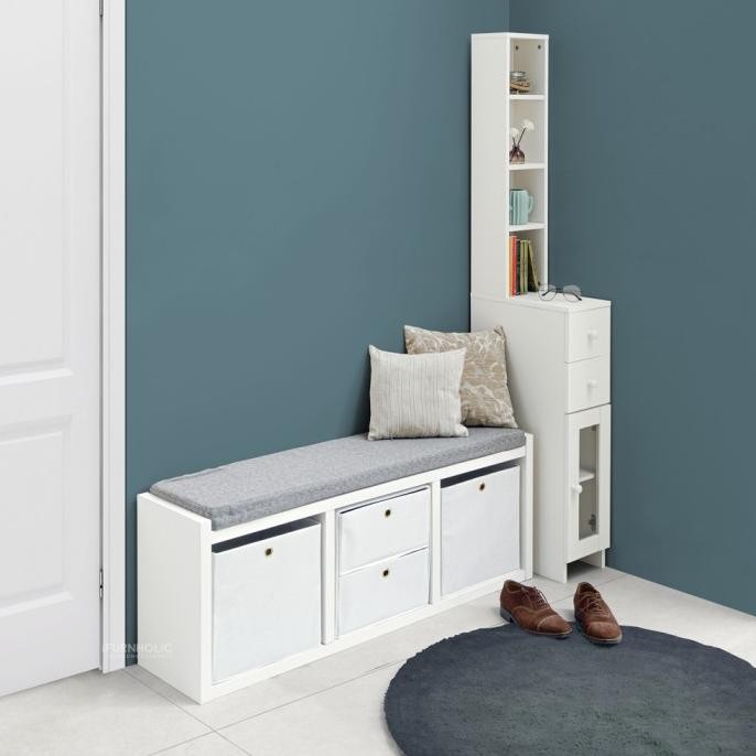 Ifurnholic Edwin Bench | Storage Bench Kayu | Kursi Panjang Rak Sepatu