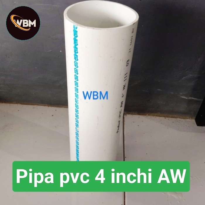 BERKUALITAS Pipa paralon 4" inch AW pipa pvc TEBAL