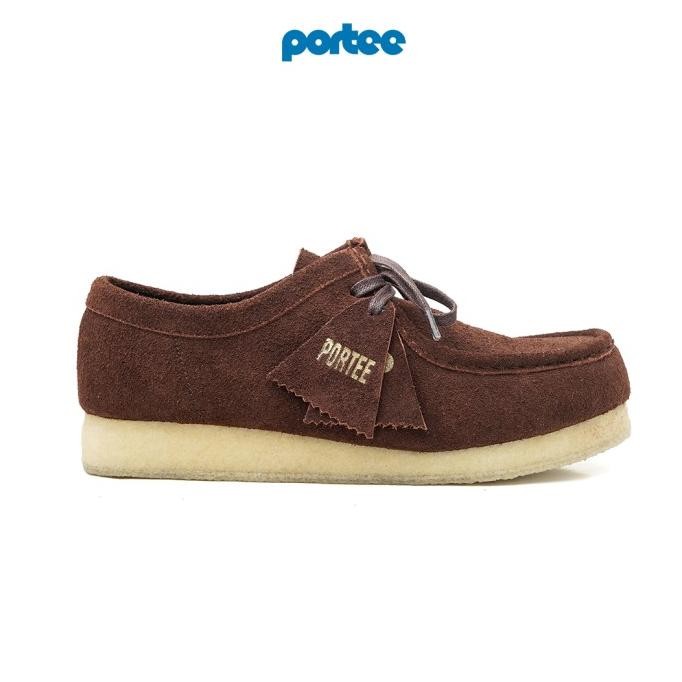 Sepatu Kulit Pria Portee Goods Pebble Suede Espresso