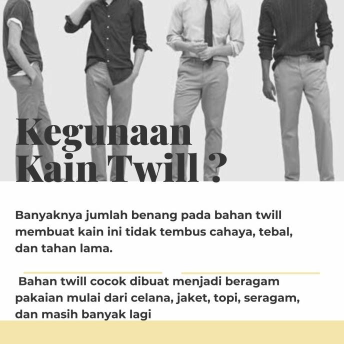New Arrival Kain Katun Twill Bahan Chinos Bahan Celana Meteran Neo