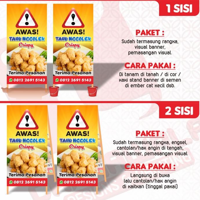 || PROMO  ~`~ STAND BANNER KAYU CUSTOM UKURAN - SEGITIGA BANNER - A BANNER ||~~~