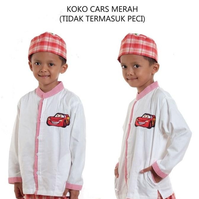 BAJU KOKO ANAK CARS MERAH