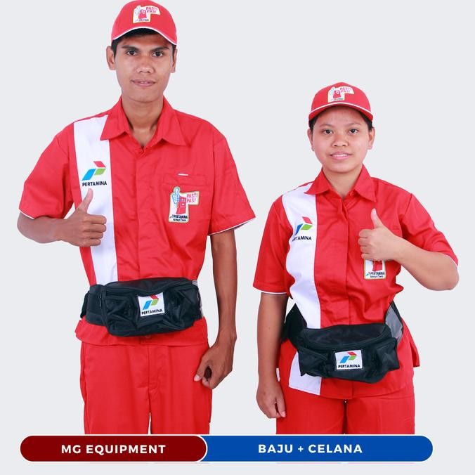 Stelan Baju Seragam Operator Spbu | Baju Kerja Pria & Wanita Pertamina