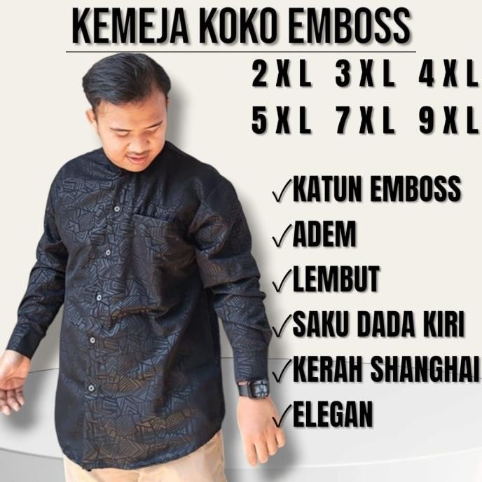 BAJU KOKO EMBOS SULTAN PRIA DEWASA JUMBO BIG SIZE TERBARU