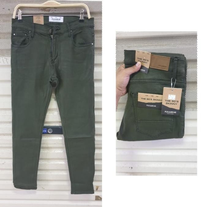 CELANA JEANS GREEN ARMY PRIA SKINNY FIT SOFT JEANS HIJAU ARMY Terlaris