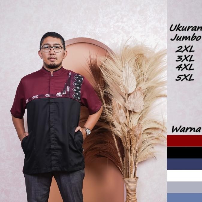 BAJU KOKO BIG SIZE PRIA DEWASA BORDIR KIMMY 2XL,3XL,4XL,5XL