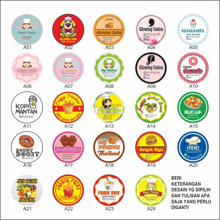 Stiker Label Makanan Bontax Chromo ukuran 3x3 cm