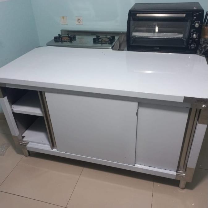 

Work Table Cabinet Stainless| Lemari Penyimpanan Pintu Geser WTE-8SD