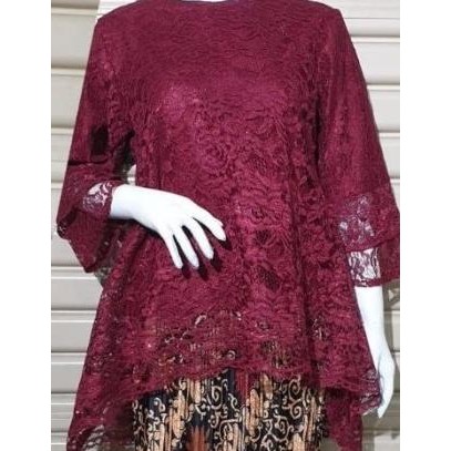 Terbaru Atasan Jumbo/Kebaya Brukat Modern/Atasan Rinjani -Hitam Best Seller