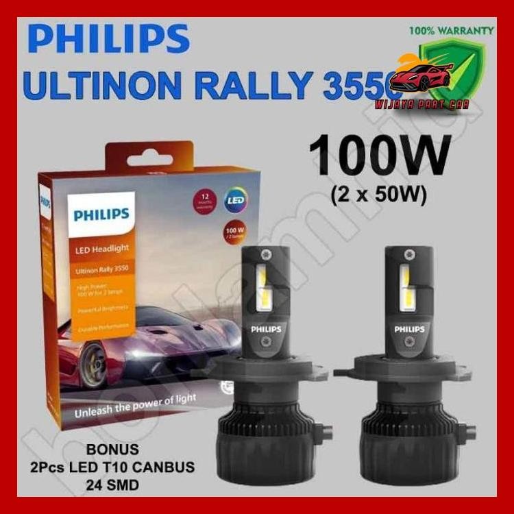 LED PHILIPS H4 HI/LO ULTINON RALLY LAMPU LED MOBIL 100 WATT 9000LUMENS