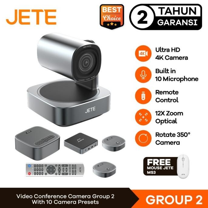 Terlaris JETE Group 2 Video Conference 4K Camera Webcam12x Zoom 1/2.8 SONY CMOS - Garansi 2 Tahun SA
