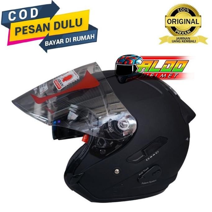 Helm Kyt Galaxy Slide Solid 2 Visor Black Doff Original