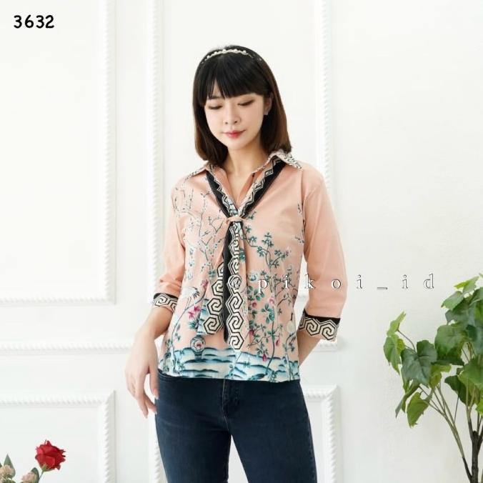 Atasan Wanita Batik Modern / Baju Batik Wanita Syal Dasi Batik Pastel