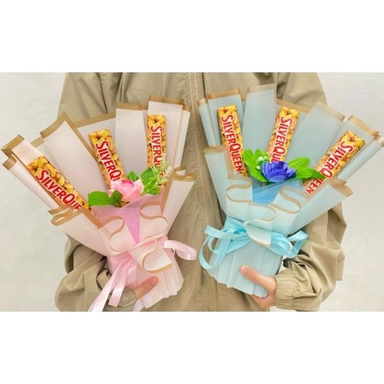 dg-78 Buket Silverqueen | Buket Bunga palsu | Buket snack | Buket money | Buket cokelat | Buket vale