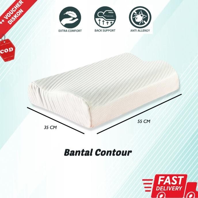 Bantal Contour Memory Foam Bantal Tidur Kesehatan Orthopedic