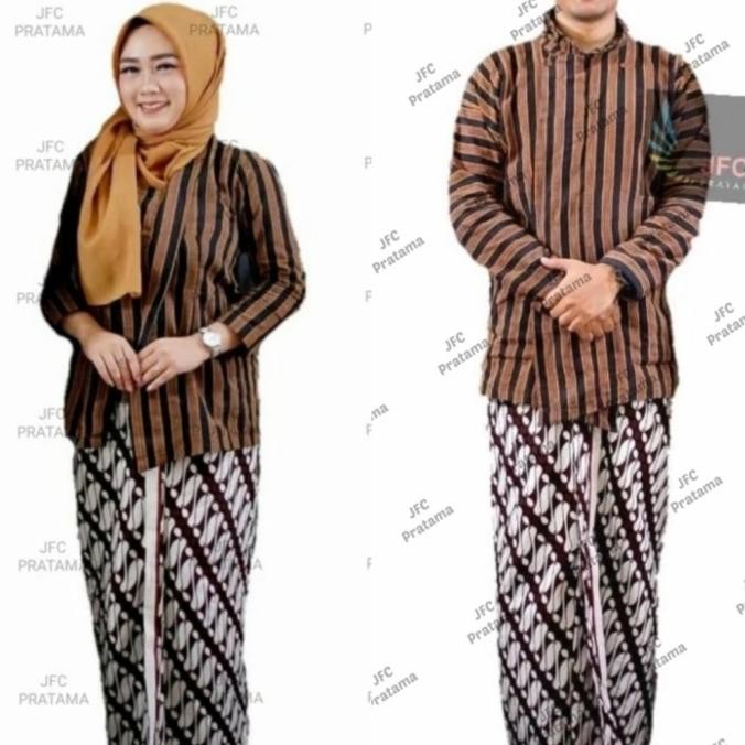 Kemeja Couple Surjan | Lurik + Kain Jarik Pria Wanita | Kebaya