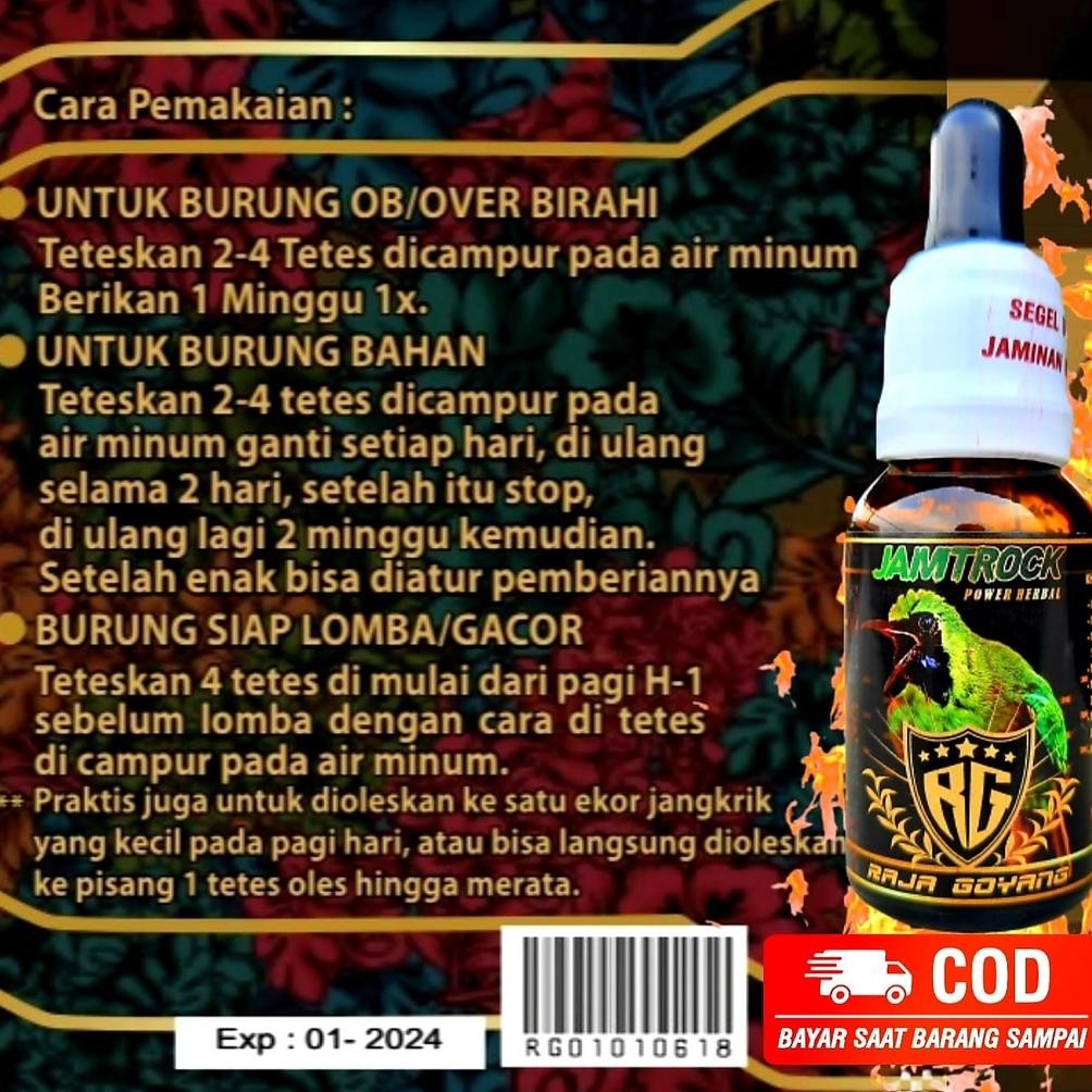 fbx-4 Jamtrock Raja Goyang Vitamin Burung Cucak Ijo Original RG Herbal Alami 100% /Vitamin Cucak Ijo