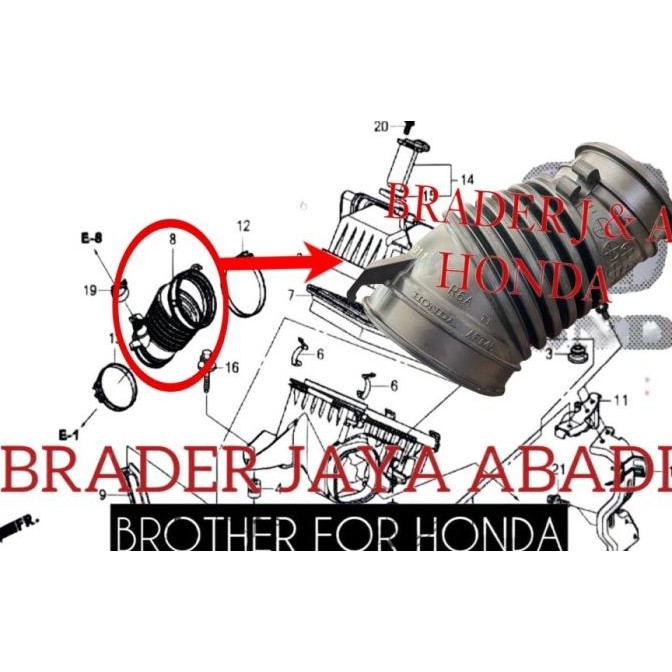 Hose Air Flow Cleaner Selang Hawa Filter Udara Mesin Crv Rm Gen 4 2000