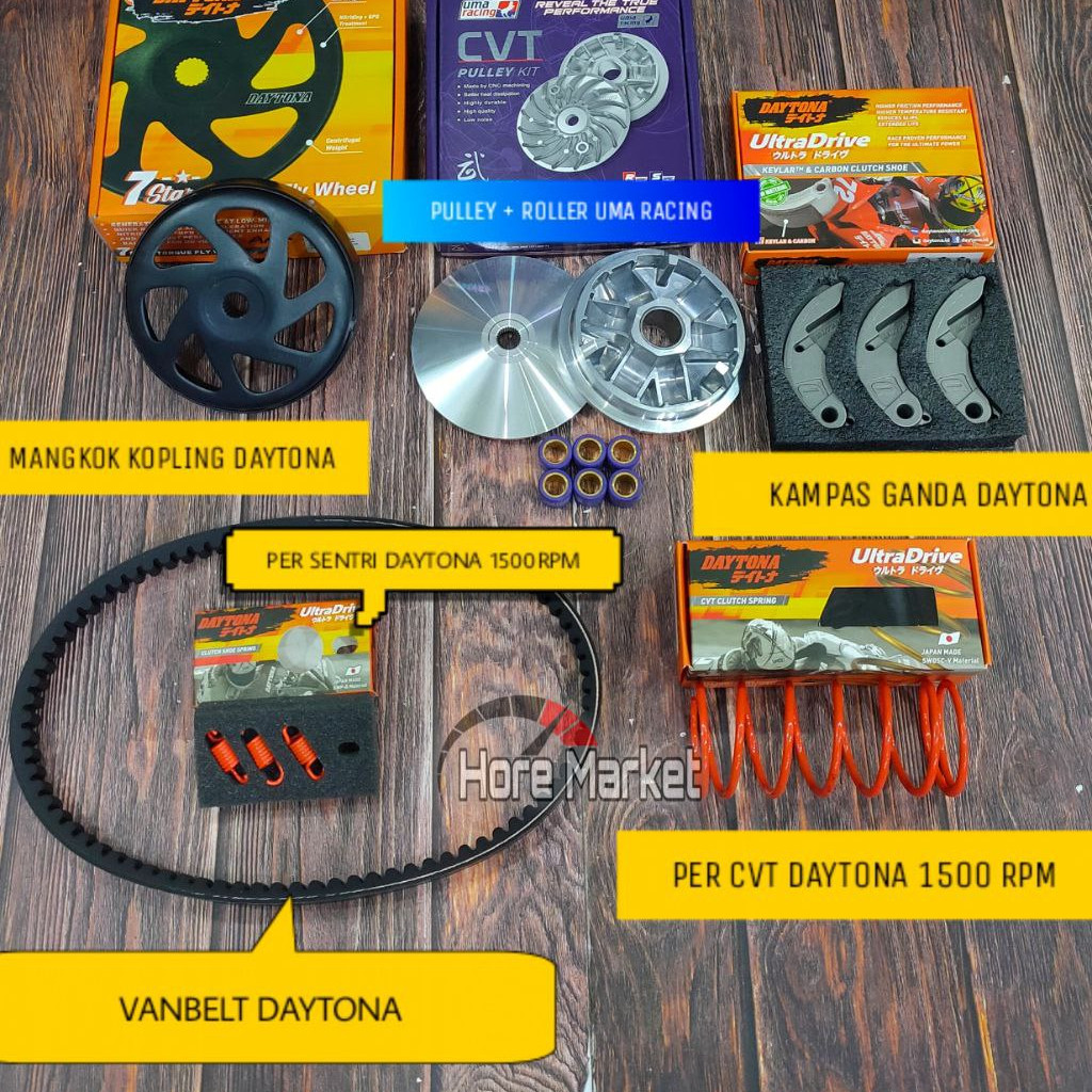 PAKET UPGRADE KIRIAN CVT DAYTONA VARIO 125 150 NEW OLD LED 2023 2022 2021 2020 2019 2018 2017 2016 +