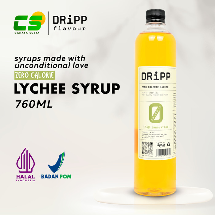 

Dripp Sirup / Syrup - Zero Calorie Lychee Syrup 760 ml (Sirup Leci Bebas Kalori)