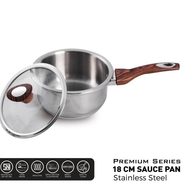 Panci Supra Premium 18cm Sauce Pan Stainless Steel Panci Susu